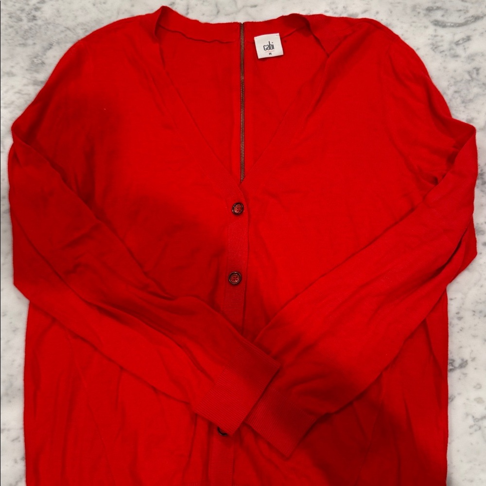 CAbi Bright Red V-Neck Cardigan Never worn